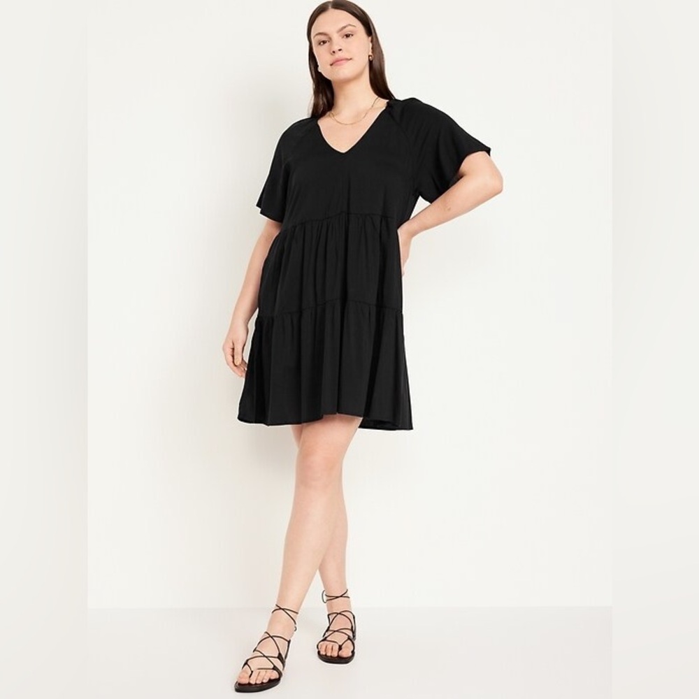 NWT Old Navy black swing mini dress size XL